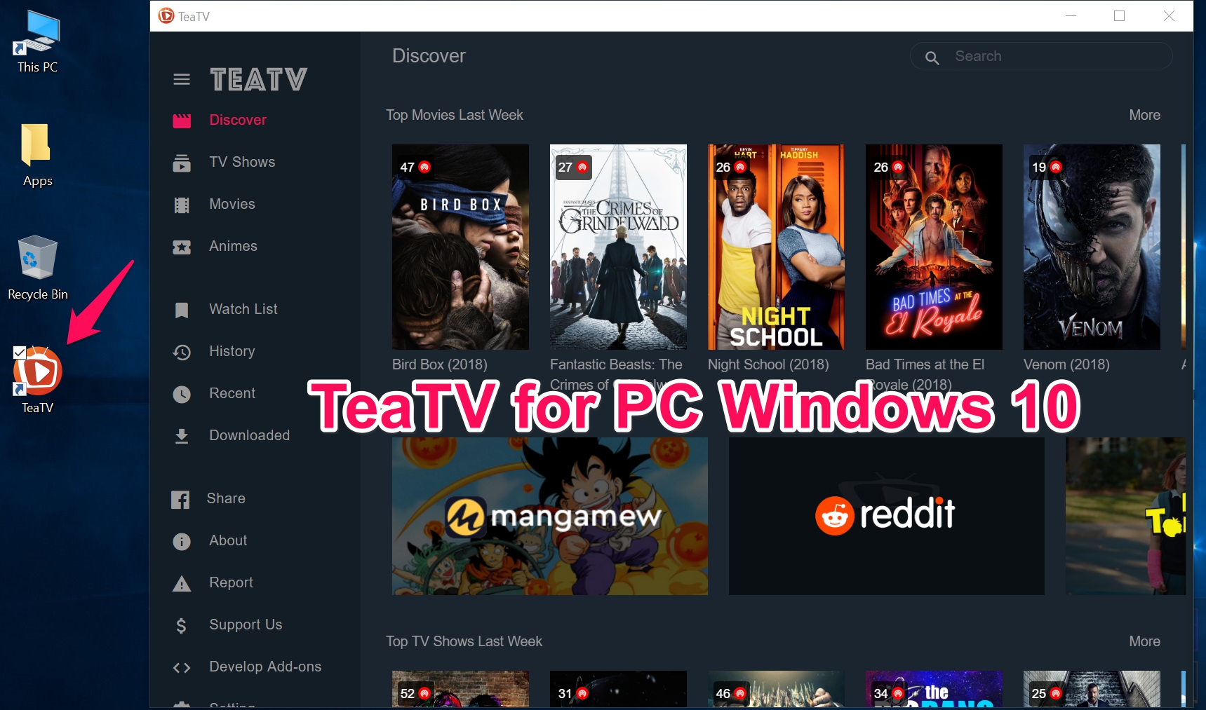 Teatv for Windows 10 PC 