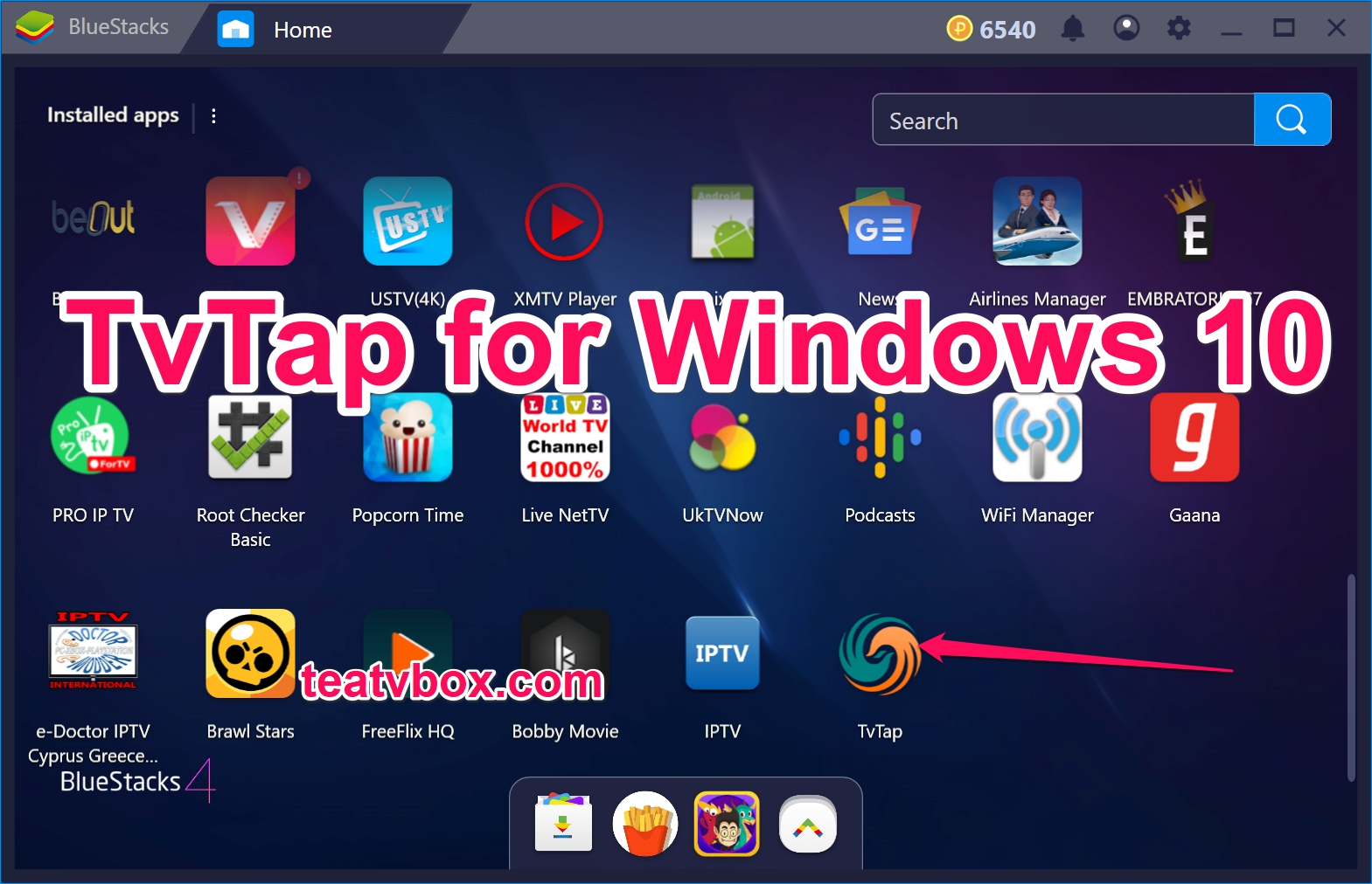 TvTap for Windows 10 PC